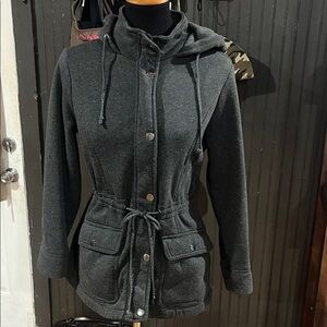 Miss Lili Charcoal Utility Jacket with Hood